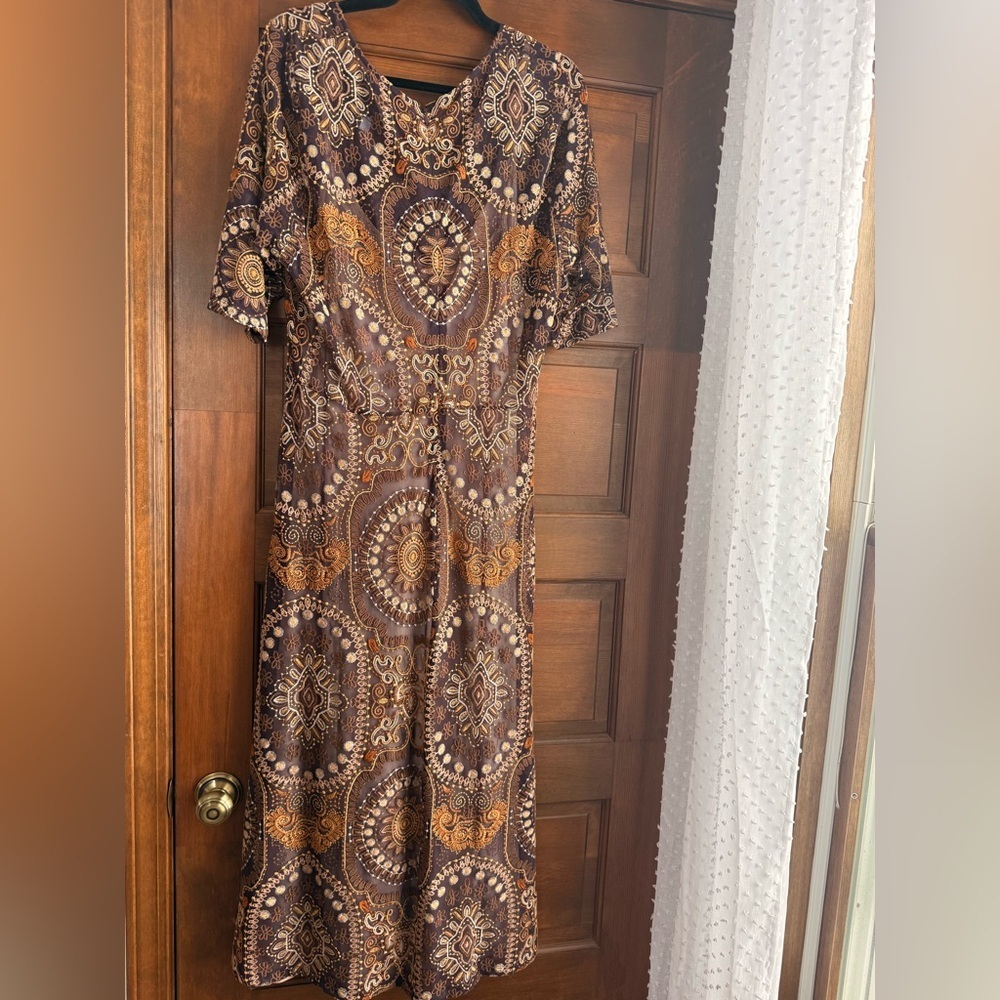 JOHNNY WAS LOVING IS EASY MESH EMBROIDERED MIDI DRESS - Picture 10 of 10
